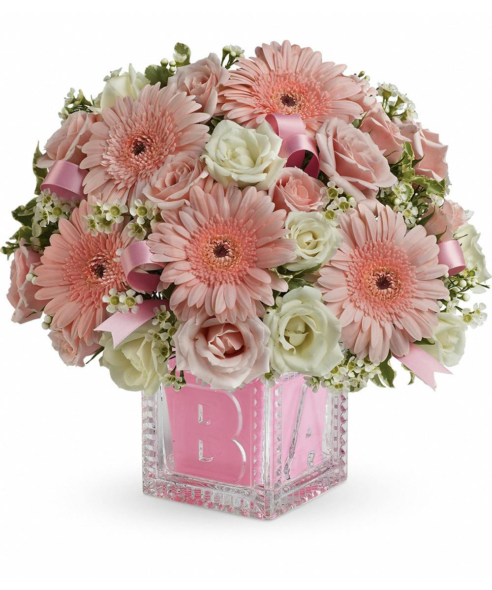 Baby's First Block Pink Pueblo (CO) New Baby Flowers Campbell's Flowers