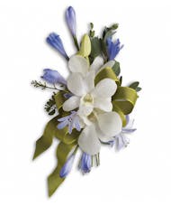 Blue and White Elegance Corsage