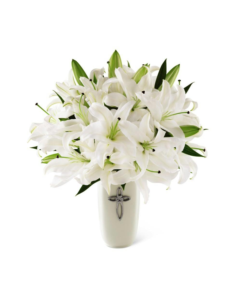 W/ Cross New!! FTD Faithful Blessings Bouquet Vase