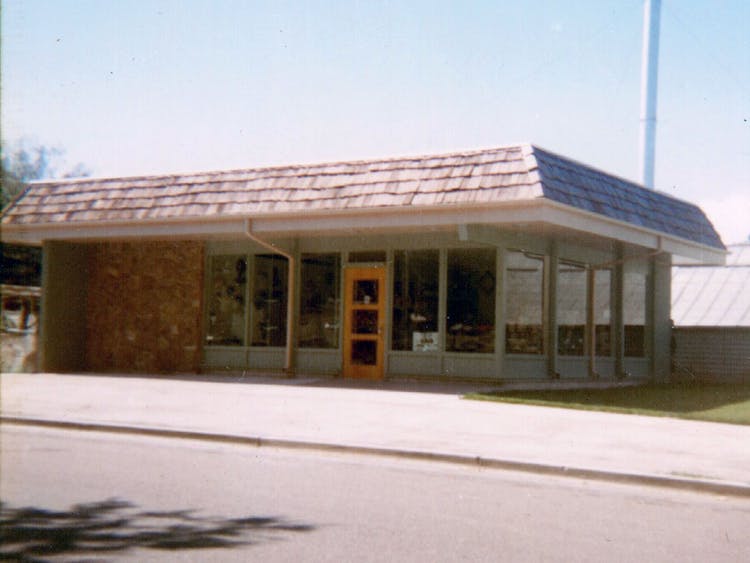 An exterior view of our showroom, taken in the very early 80s